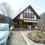 北アルプスの山々に囲まれた風景,元パン屋のお洒落な温泉付きの物件